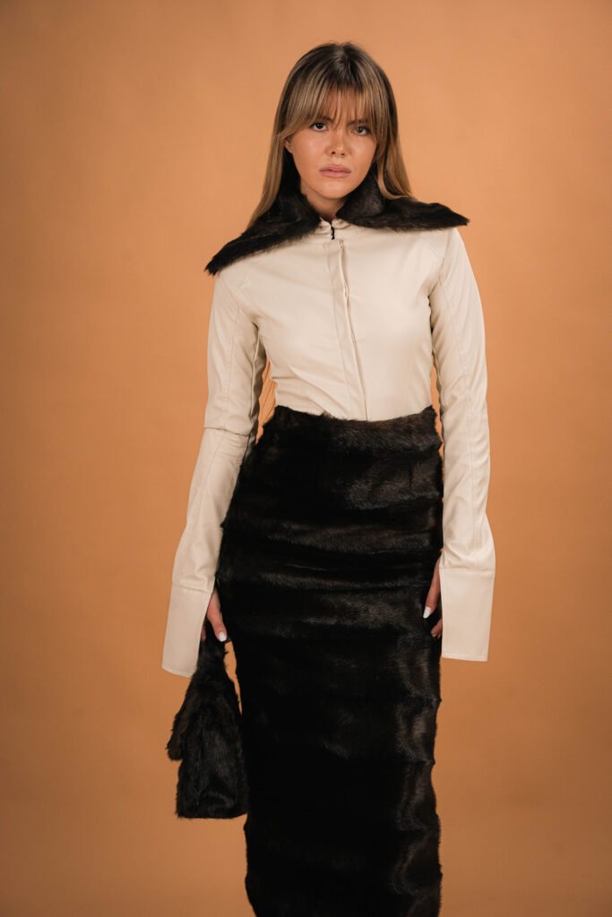 Faux Fur Midi Skirt
