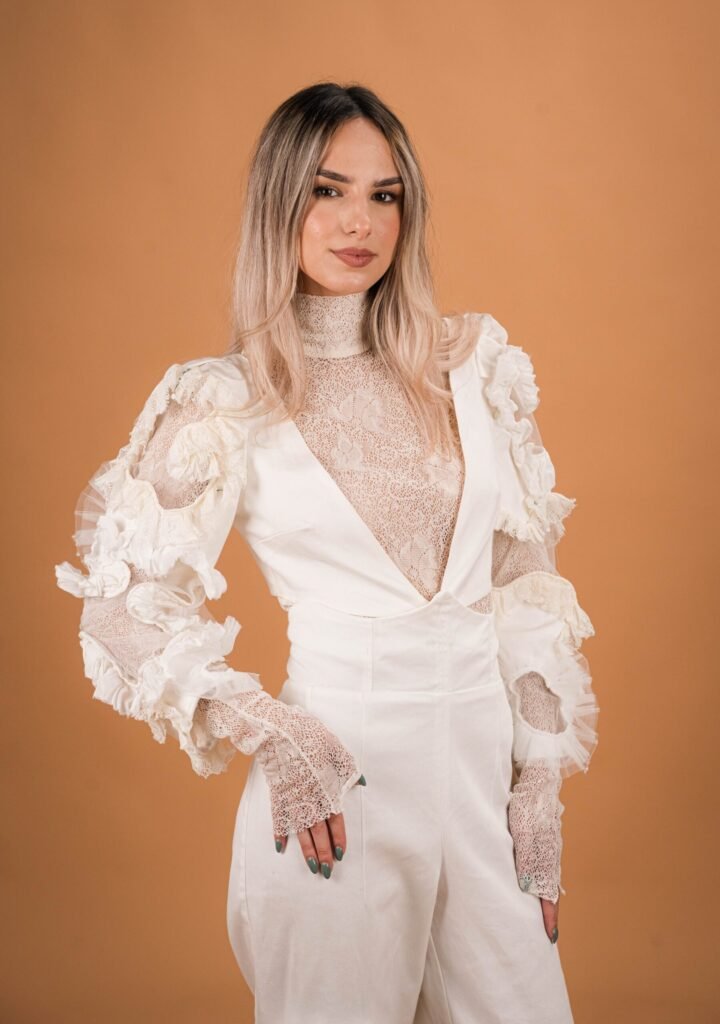 Sheer Lace Turtleneck Top