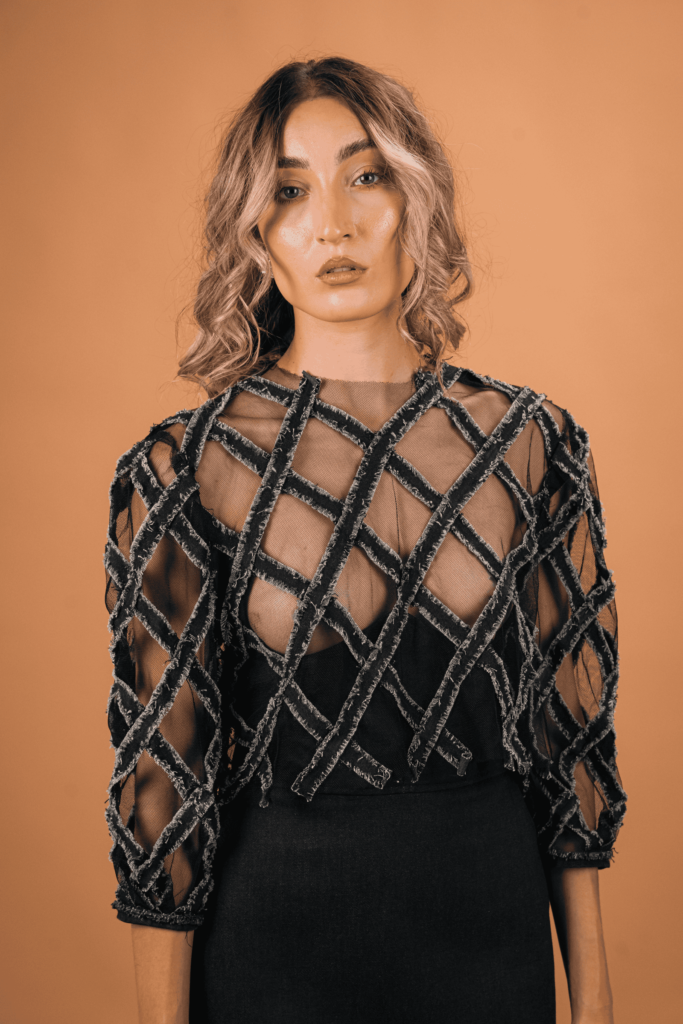 Lattice Sheer Blouse